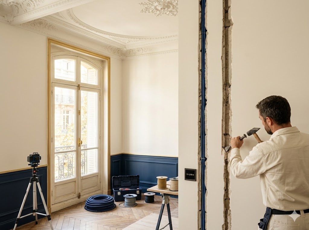 Rénovation haussmannienne en cours