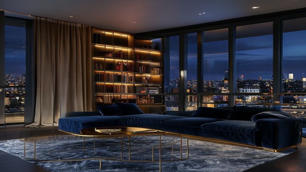 Salon parisien avec éclairage scénique KNX